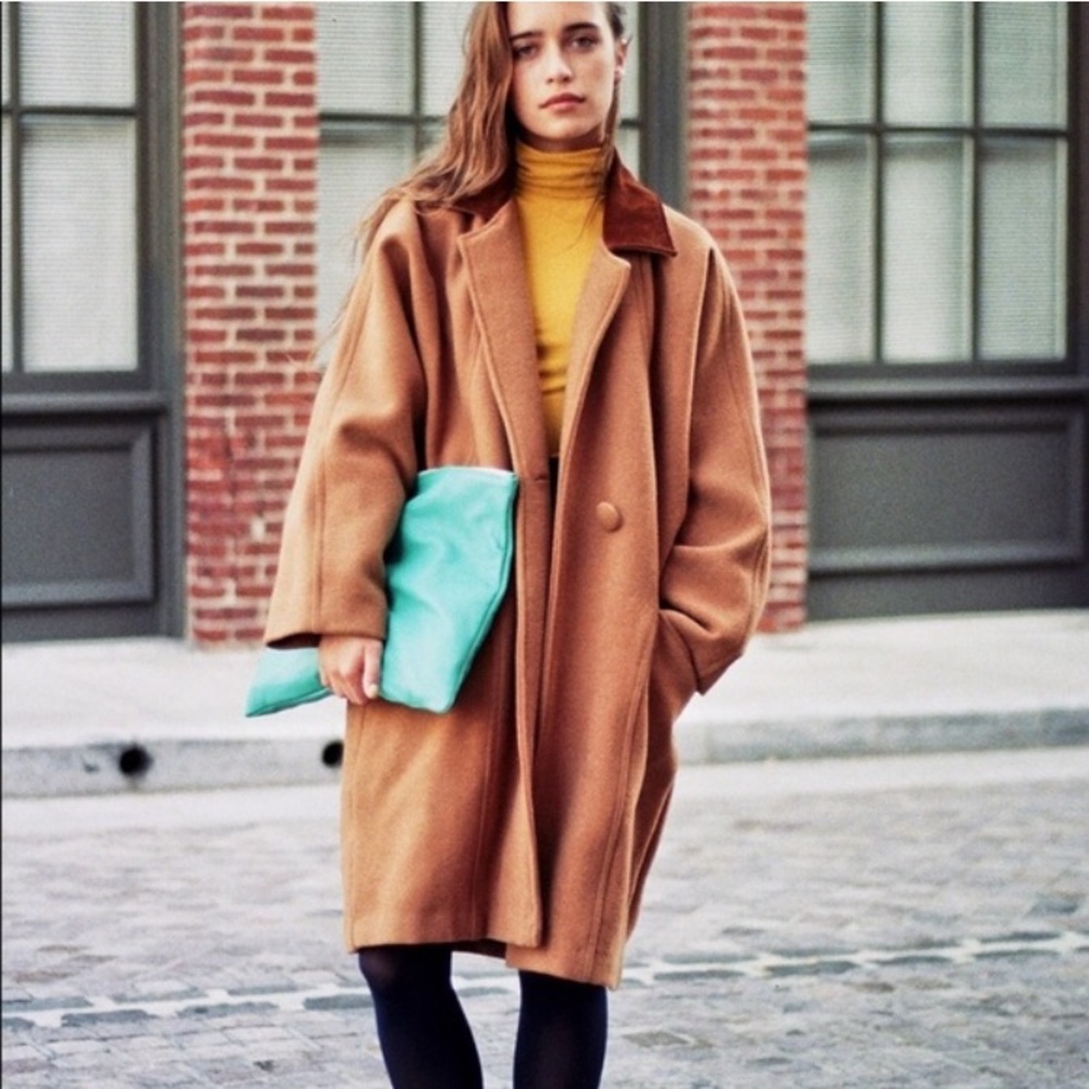 American apparel sold out camel long wool coat